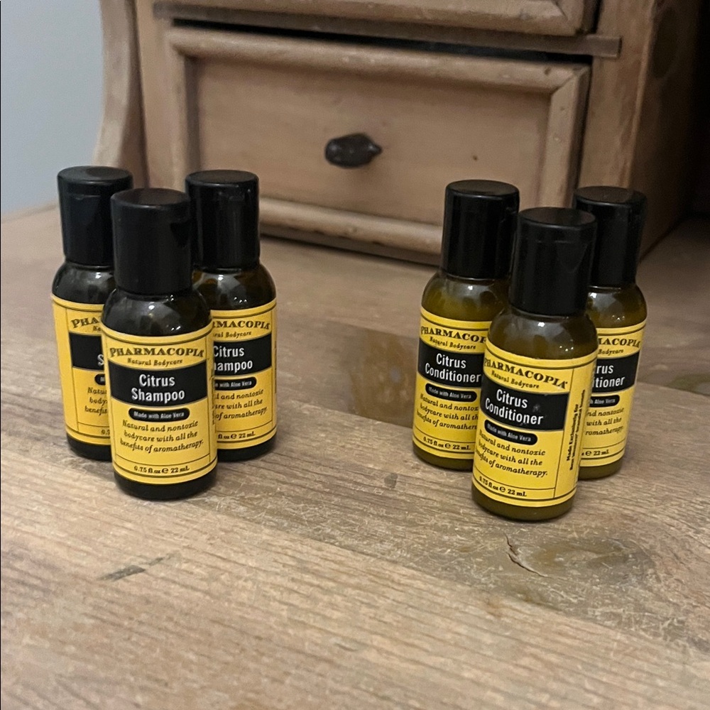 Pharmacopia Shampoo & Conditioner Set of 6 Travel Size .75 oz. Citrus